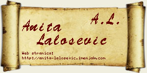 Anita Lalošević vizit kartica